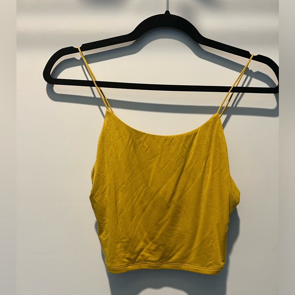 Yellow fashion nova cropped cami top size M new with tags
